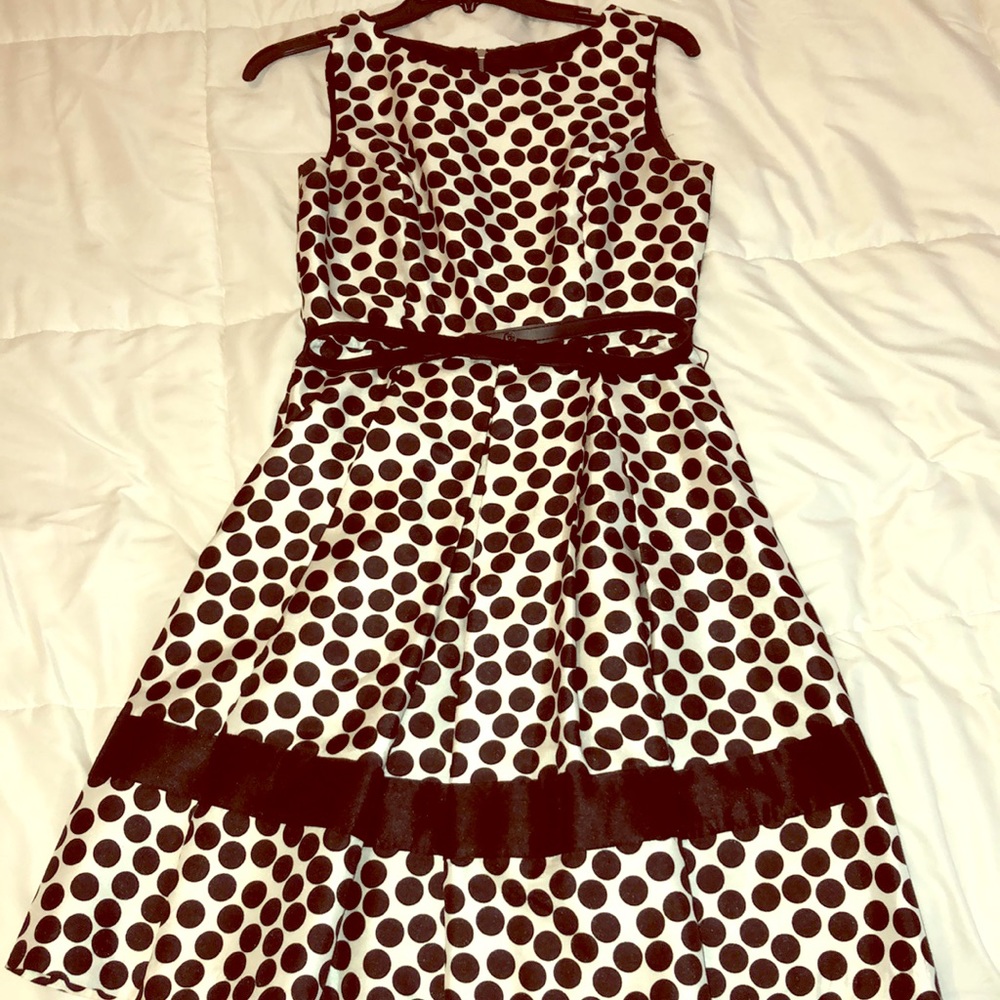 Polka dot knee length dress